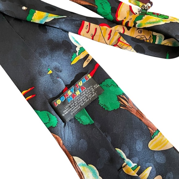 Looney‎ Tunes Mania Silk Tie Golf Theme Vintage - Picture 5 of 6